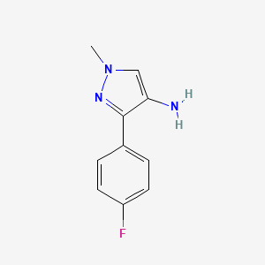 molecular formula C10H10FN3 B13347749 3-(4-Fluorophenyl)-1-methyl-1H-pyrazol-4-amine 