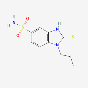 molecular formula C10H13N3O2S2 B1334779 2-巯基-1-丙基-1H-苯并咪唑-5-磺酰胺 CAS No. 731776-67-3