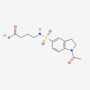 molecular formula C14H18N2O5S B1334785 4-{[(1-乙酰基-2,3-二氢-1H-吲哚-5-基)磺酰基]-氨基}丁酸 CAS No. 899718-22-0