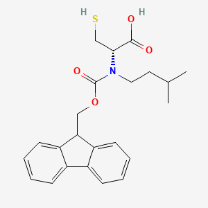 molecular formula C23H27NO4S B13347875 (S)-2-((((9H-fluoren-9-yl)methoxy)carbonyl)(isopentyl)amino)-3-mercaptopropanoic acid 