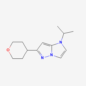 molecular formula C13H19N3O B13347896 1-isopropyl-6-(tetrahydro-2H-pyran-4-yl)-1H-imidazo[1,2-b]pyrazole 