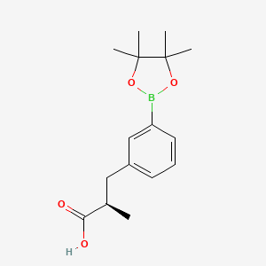 molecular formula C16H23BO4 B13347930 (R)-3-(3-Boronophenyl)-2-methylpropanoic acid pinacol ester 