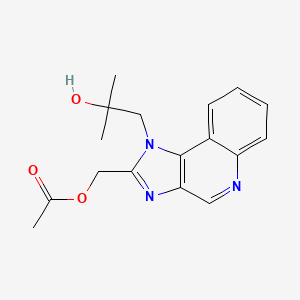 molecular formula C17H19N3O3 B13347943 2-[(Acetyloxy)methyl]-a,a-dimethyl-1H-imidazo[4,5-c]quinoline-1-ethanol 