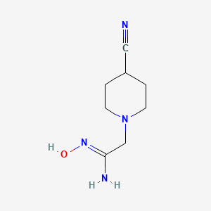 molecular formula C8H14N4O B13347951 (Z)-2-(4-cyanopiperidin-1-yl)-N'-hydroxyacetimidamide 