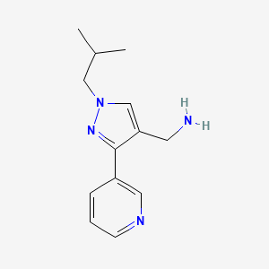 molecular formula C13H18N4 B13347984 (1-isobutyl-3-(pyridin-3-yl)-1H-pyrazol-4-yl)methanamine 