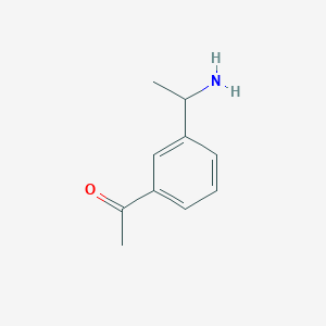 molecular formula C10H13NO B13348009 1-(3-(1-Aminoethyl)phenyl)ethanone 