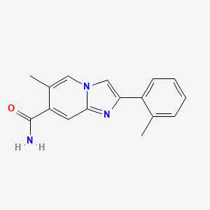 molecular formula C16H15N3O B13348013 6-Methyl-2-(o-tolyl)imidazo[1,2-a]pyridine-7-carboxamide 