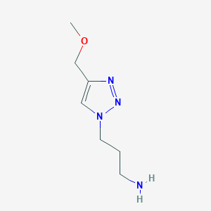 molecular formula C7H14N4O B13348029 3-(4-(methoxymethyl)-1H-1,2,3-triazol-1-yl)propan-1-amine 