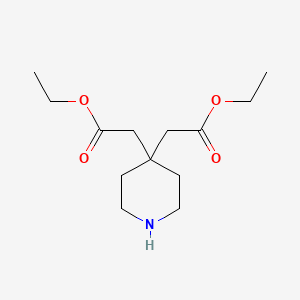 molecular formula C13H23NO4 B13348039 Diethyl 2,2'-(piperidine-4,4-diyl)diacetate 