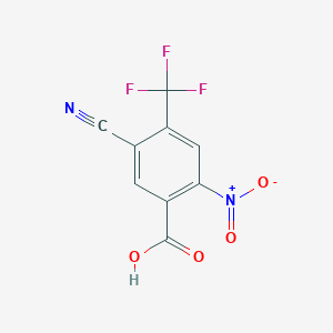 molecular formula C9H3F3N2O4 B13348061 5-Cyano-2-nitro-4-(trifluoromethyl)benzoic acid 