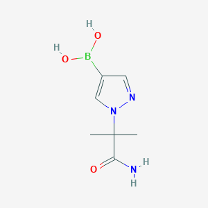 molecular formula C7H12BN3O3 B13348069 (1-(1-Amino-2-methyl-1-oxopropan-2-yl)-1H-pyrazol-4-yl)boronic acid 