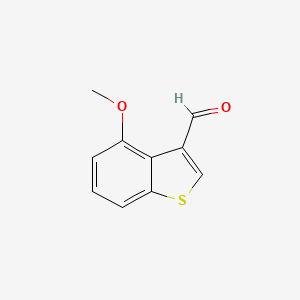 molecular formula C10H8O2S B13348129 4-Methoxybenzo[b]thiophene-3-carbaldehyde 