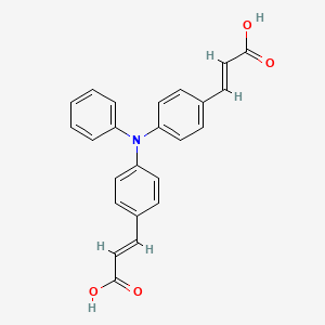 molecular formula C24H19NO4 B13348131 3,3'-((Phenylazanediyl)bis(4,1-phenylene))diacrylic acid 