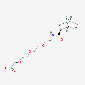 molecular formula C16H25NO6 B13348157 rel-1-((1R,2S,4R)-Bicyclo[2.2.1]hept-5-en-2-yl)-1-oxo-5,8,11-trioxa-2-azatridecan-13-oic acid 