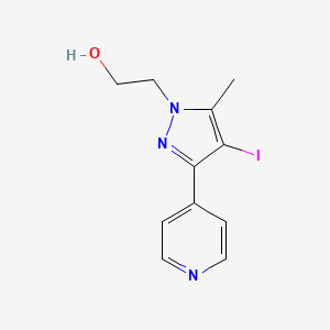 molecular formula C11H12IN3O B13348195 2-(4-iodo-5-methyl-3-(pyridin-4-yl)-1H-pyrazol-1-yl)ethan-1-ol 