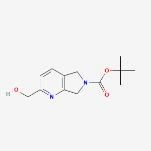 molecular formula C13H18N2O3 B13348263 tert-Butyl 2-(hydroxymethyl)-5,7-dihydro-6H-pyrrolo[3,4-b]pyridine-6-carboxylate 