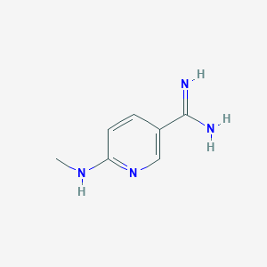 molecular formula C7H10N4 B13348309 6-(Methylamino)nicotinimidamide 