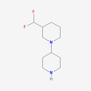 molecular formula C11H20F2N2 B13348319 3-(Difluoromethyl)-1,4'-bipiperidine 