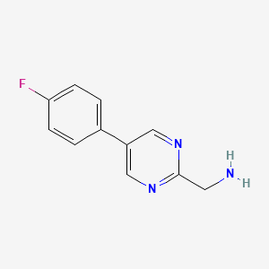 molecular formula C11H10FN3 B13348343 (5-(4-Fluorophenyl)pyrimidin-2-yl)methanamine 