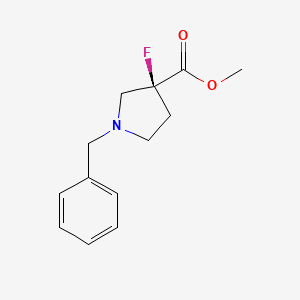 molecular formula C13H16FNO2 B13348353 Methyl (S)-1-benzyl-3-fluoropyrrolidine-3-carboxylate 