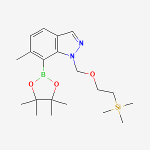 molecular formula C20H33BN2O3Si B13348394 6-Methyl-7-(4,4,5,5-tetramethyl-1,3,2-dioxaborolan-2-yl)-1-((2-(trimethylsilyl)ethoxy)methyl)-1H-indazole 