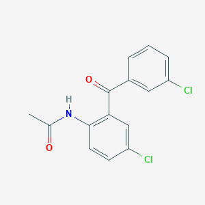 molecular formula C15H11Cl2NO2 B13348427 N-(4-Chloro-2-(3-chlorobenzoyl)phenyl)acetamide 