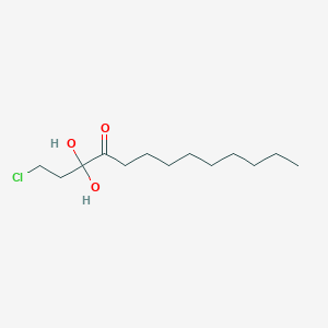 molecular formula C13H25ClO3 B13348455 1-Chloro-3,3-dihydroxytridecan-4-one 