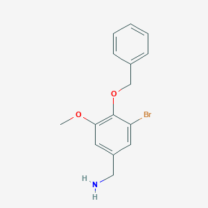 molecular formula C15H16BrNO2 B13348460 (4-(Benzyloxy)-3-bromo-5-methoxyphenyl)methanamine 