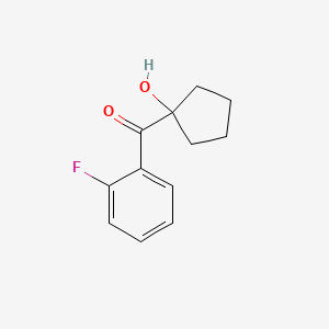 molecular formula C12H13FO2 B13348465 (2-Fluorophenyl)(1-hydroxycyclopentyl)methanone 