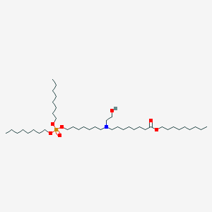 molecular formula C42H86NO7P B13348525 Nonyl 8-((7-((bis(octyloxy)phosphoryl)oxy)heptyl)(2-hydroxyethyl)amino)octanoate 