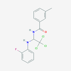 B1334853 3-methyl-N-[2,2,2-trichloro-1-(2-fluoroanilino)ethyl]benzamide CAS No. 5364-22-7