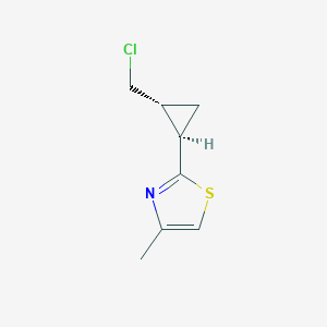 molecular formula C8H10ClNS B13348545 2-((1R,2R)-2-(Chloromethyl)cyclopropyl)-4-methylthiazole 