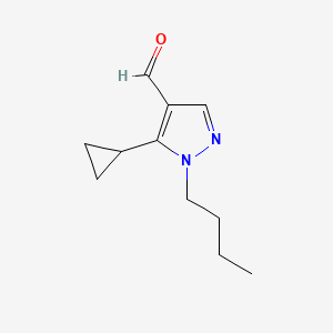 molecular formula C11H16N2O B13348562 1-Butyl-5-cyclopropyl-1H-pyrazole-4-carbaldehyde 