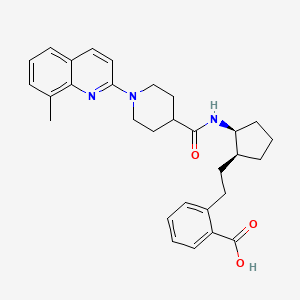 molecular formula C30H35N3O3 B13348572 2-{2-[(1s,2s)-2-{[1-(8-Methylquinolin-2-Yl)piperidine-4-Carbonyl]amino}cyclopentyl]ethyl}benzoic Acid 