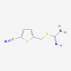 molecular formula C7H7N3S2 B13348591 (5-Cyanothiophen-2-yl)methyl carbamimidothioate CAS No. 1105193-71-2