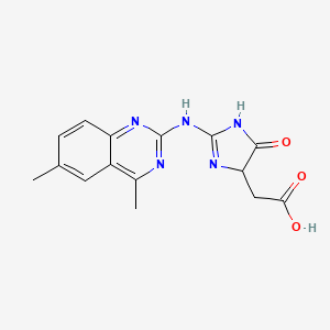 molecular formula C15H15N5O3 B1334875 [2-(4,6-二甲基-喹唑啉-2-ylamino)-5-氧代-4,5-二氢-1H-咪唑-4-基]-乙酸 CAS No. 345951-23-7