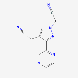 2,2'-(3-(pyrazin-2-yl)-1H-pyrazole-1,4-diyl)diacetonitrile