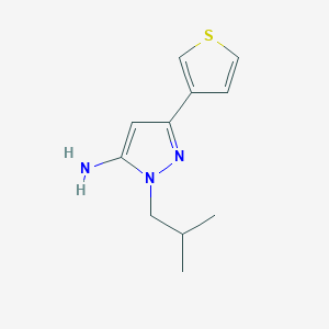 molecular formula C11H15N3S B13348800 1-isobutyl-3-(thiophen-3-yl)-1H-pyrazol-5-amine 