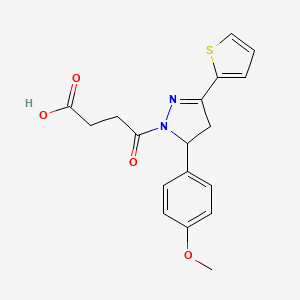 B1334884 4-[5-(4-Methoxy-phenyl)-3-thiophen-2-yl-4,5-dihydro-pyrazol-1-yl]-4-oxo-butyric acid CAS No. 332390-97-3