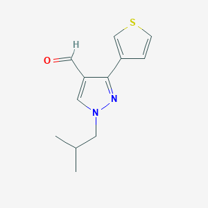 molecular formula C12H14N2OS B13348868 1-isobutyl-3-(thiophen-3-yl)-1H-pyrazole-4-carbaldehyde 