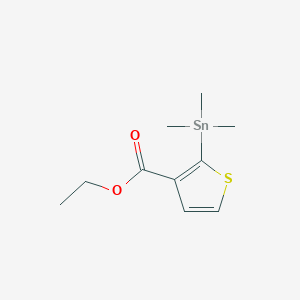 molecular formula C10H16O2SSn B13348874 Ethyl 2-(trimethylstannyl)thiophene-3-carboxylate 