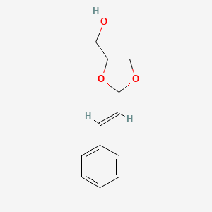 molecular formula C12H14O3 B13348985 2-(2-Phenylethenyl)-1,3-dioxolane-4-methanol 