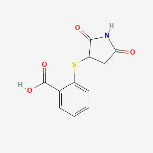 molecular formula C11H9NO4S B1334901 2-[(2,5-二氧代吡咯烷-3-基)硫代]苯甲酸 CAS No. 459421-21-7