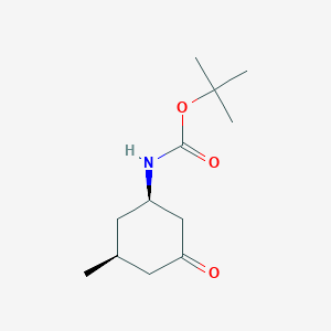 molecular formula C12H21NO3 B13349043 tert-Butyl ((1R,3S)-3-methyl-5-oxocyclohexyl)carbamate 