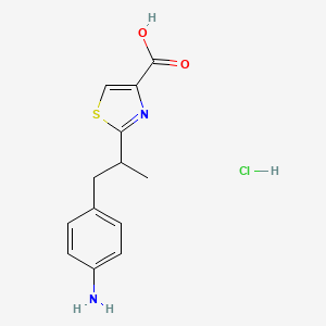 molecular formula C13H15ClN2O2S B13349076 2-(1-(4-Aminophenyl)propan-2-yl)thiazole-4-carboxylic acid hydrochloride 