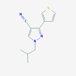 molecular formula C12H13N3S B13349102 1-isobutyl-3-(thiophen-3-yl)-1H-pyrazole-4-carbonitrile 