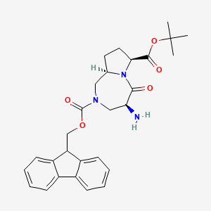 2-((9H-Fluoren-9-yl)methyl) 7-(tert-butyl) (4S,7S,9aR)-4-amino-5-oxohexahydro-1H-pyrrolo[1,2-a][1,4]diazepine-2,7(3H)-dicarboxylate