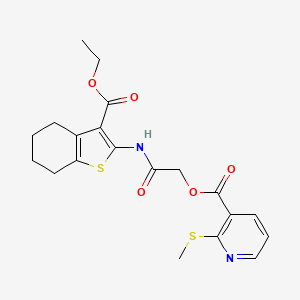 molecular formula C20H22N2O5S2 B13349110 {[3-(Ethoxycarbonyl)-4,5,6,7-tetrahydro-1-benzothiophen-2-yl]carbamoyl}methyl 2-(methylsulfanyl)pyridine-3-carboxylate 