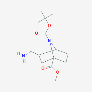 molecular formula C14H24N2O4 B13349120 7-(tert-Butyl) 1-methyl 3-(aminomethyl)-7-azabicyclo[2.2.1]heptane-1,7-dicarboxylate 