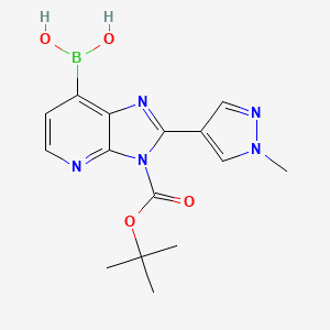 (3-(tert-Butoxycarbonyl)-2-(1-methyl-1H-pyrazol-4-yl)-3H-imidazo[4,5-b]pyridin-7-yl)boronic acid